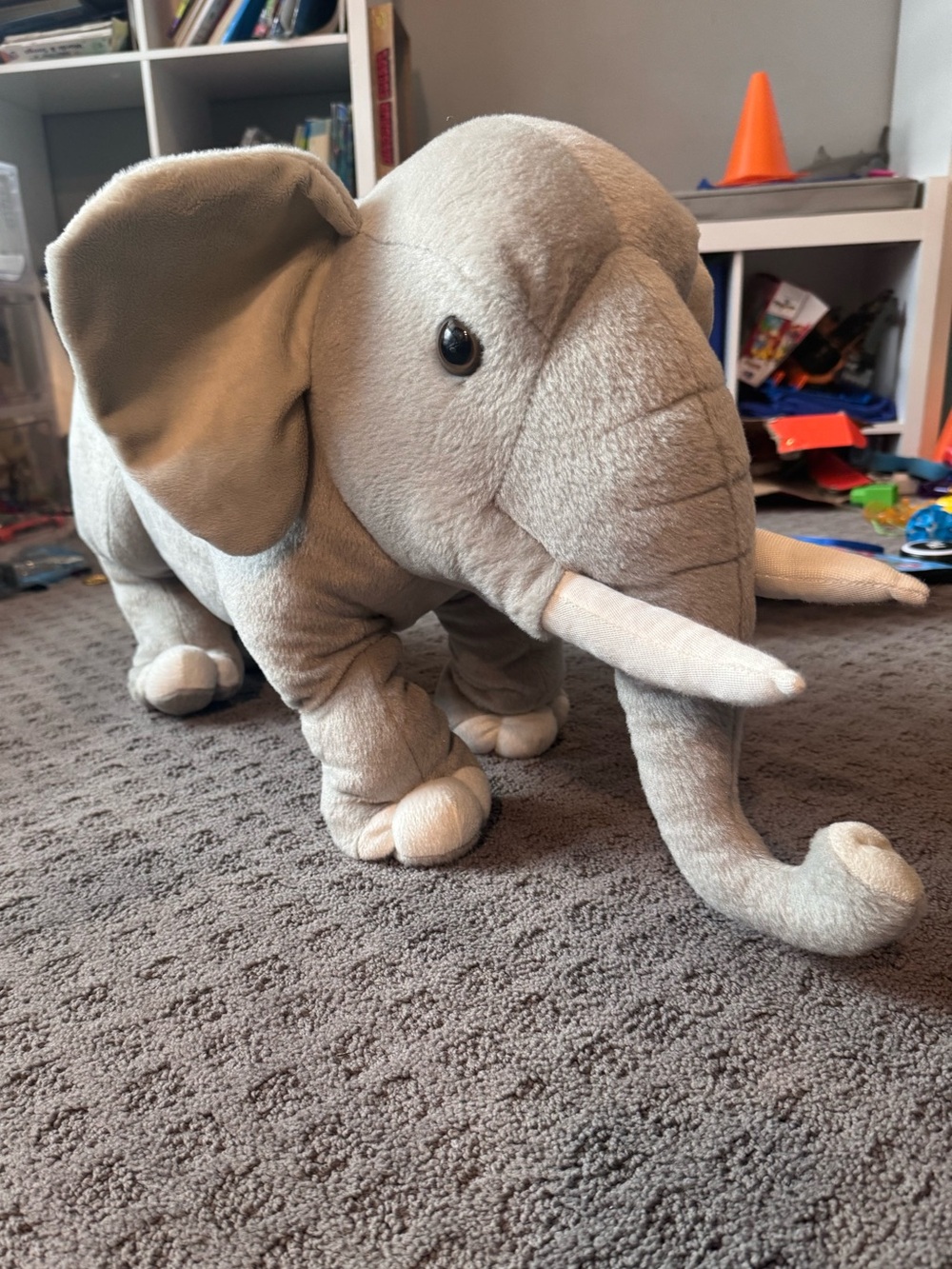 Plush Grey Elephant Stuffed Animal - Kids Toy